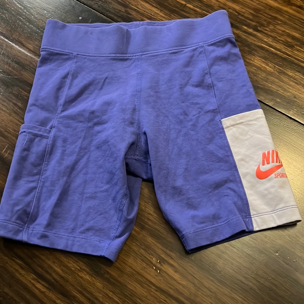 Nike Purple Women's Bike Shorts with Light Panel and Logo